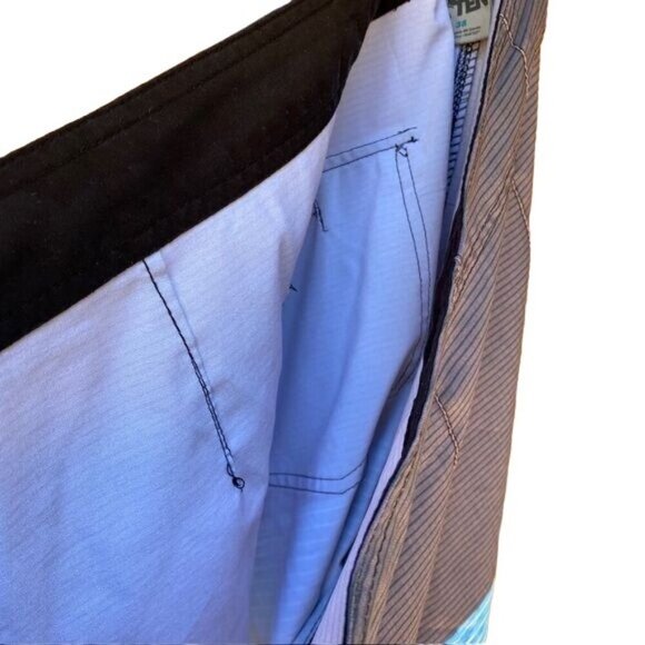 Hang Ten Board Blue Water White Grey Swim Trunks Shorts Size 38 - Picture 13 of 15
